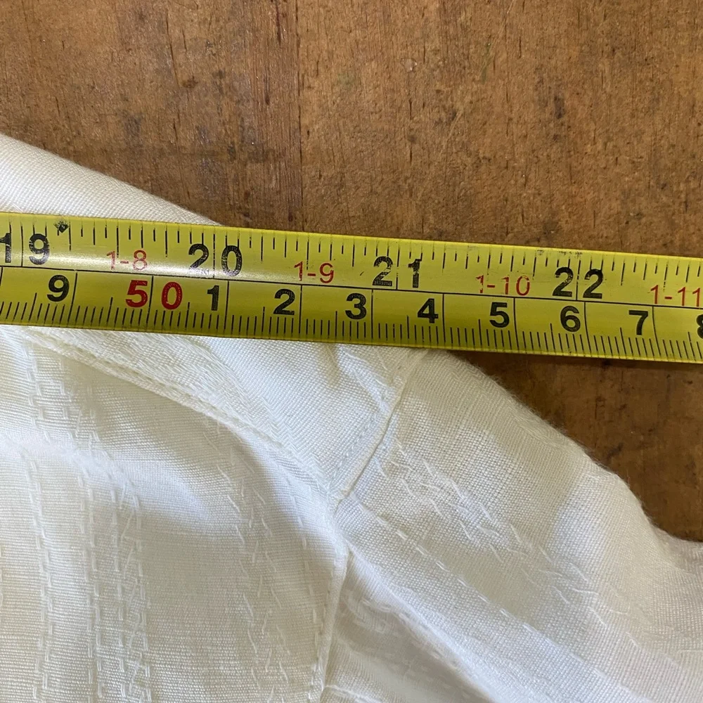 Caribbean Men's Shirt Cream Button Up Short Sleeve Size XL floral Linen/rayon - Picture 8 of 10